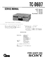 Sony TCD-607 - Service Manual 
